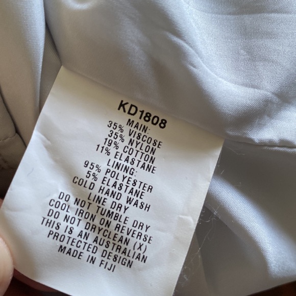 Kookai Dress High Neck Knee Length Size 38/ Small Off White/ Grey Viscose Blend - Picture 11 of 11